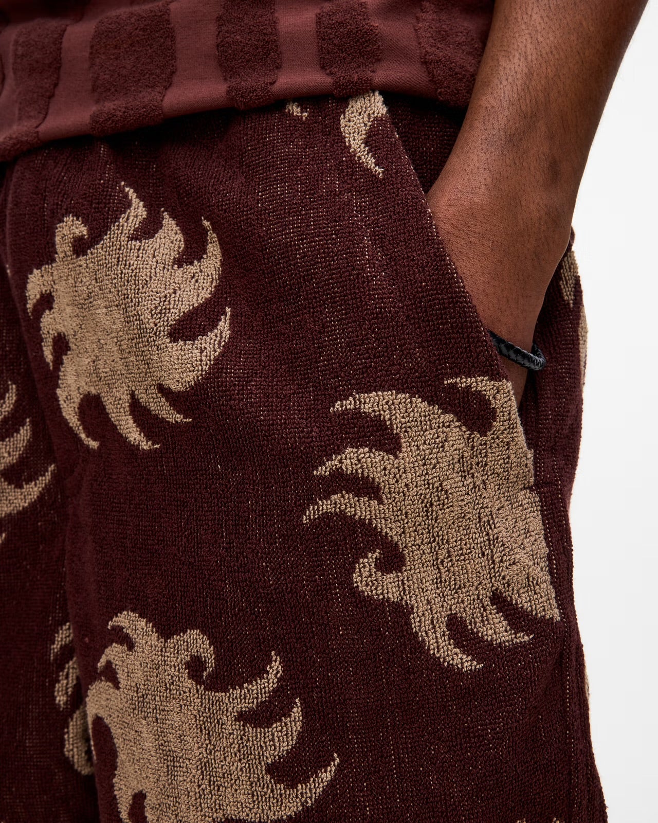OAS TERRY SHORTS IN MOCHA EMBER in MOCHA EMBER — view 3