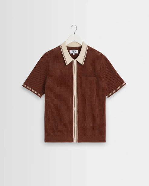WAX LONDON BELLE SS IN TIPPED POINTELLE DARK BROWN product view