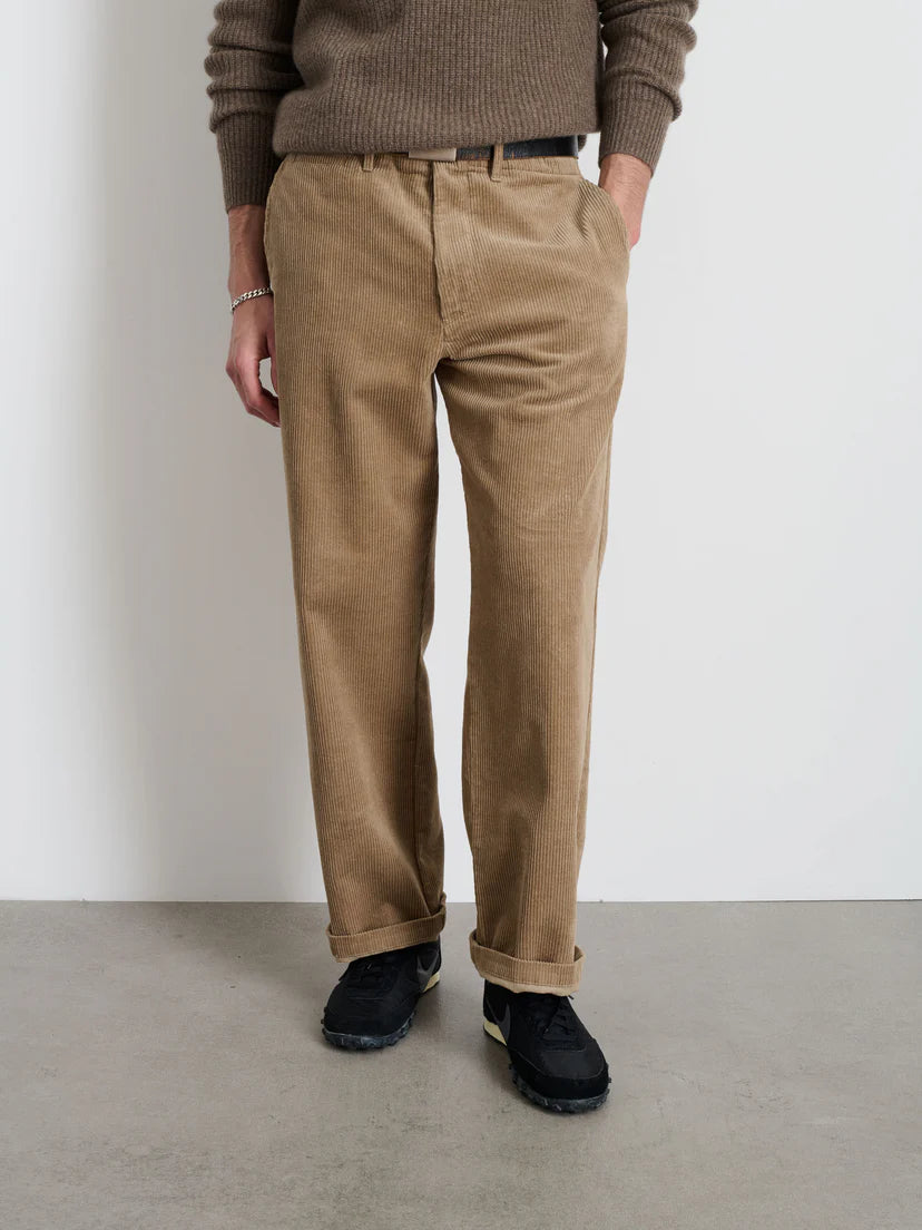 ALEX MILL STRAIGHT LEG PANT IN CORDUROY KHAKI