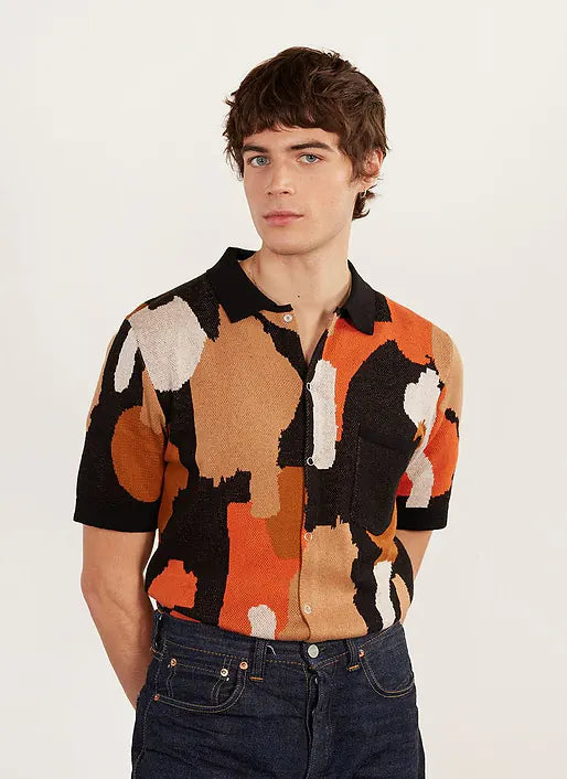 PERCIVAL CASA PICCANTE SHIRT IN IMPRESSIONIST JACQUARD