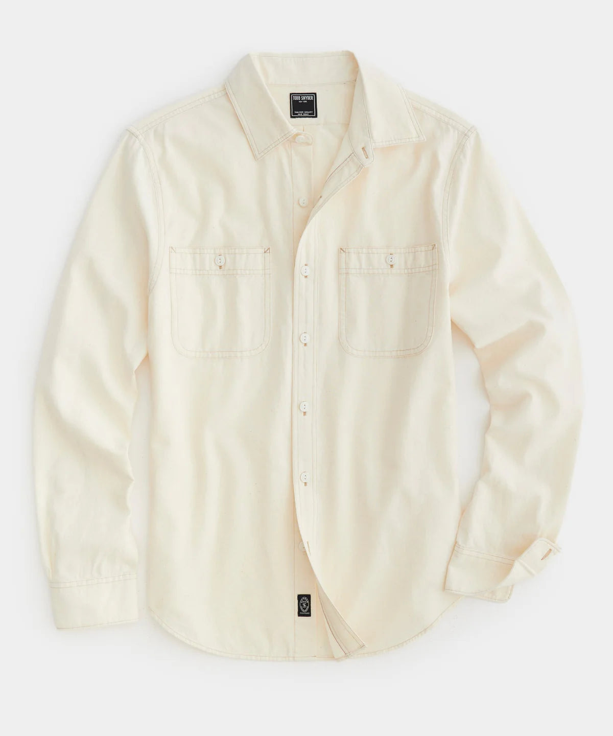 TODD SNYDER JAPANESE CHAMBRAY WORK SHIRT IN OFF WHITE in OFF WHITE — main product view