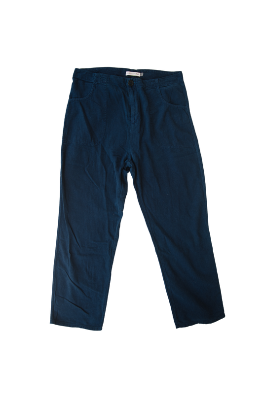 Olderbrother - OLDERBROTHER LINEN UTILITY PANT IN INDIGO - Rent With Thred