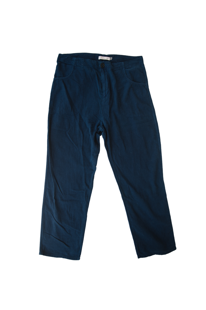 OLDERBROTHER LINEN UTILITY PANT IN INDIGO