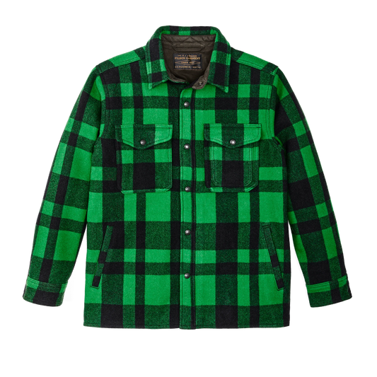 FILSON LINED MACKINAW WOOL JAC SHIRT IN ACID GREEN