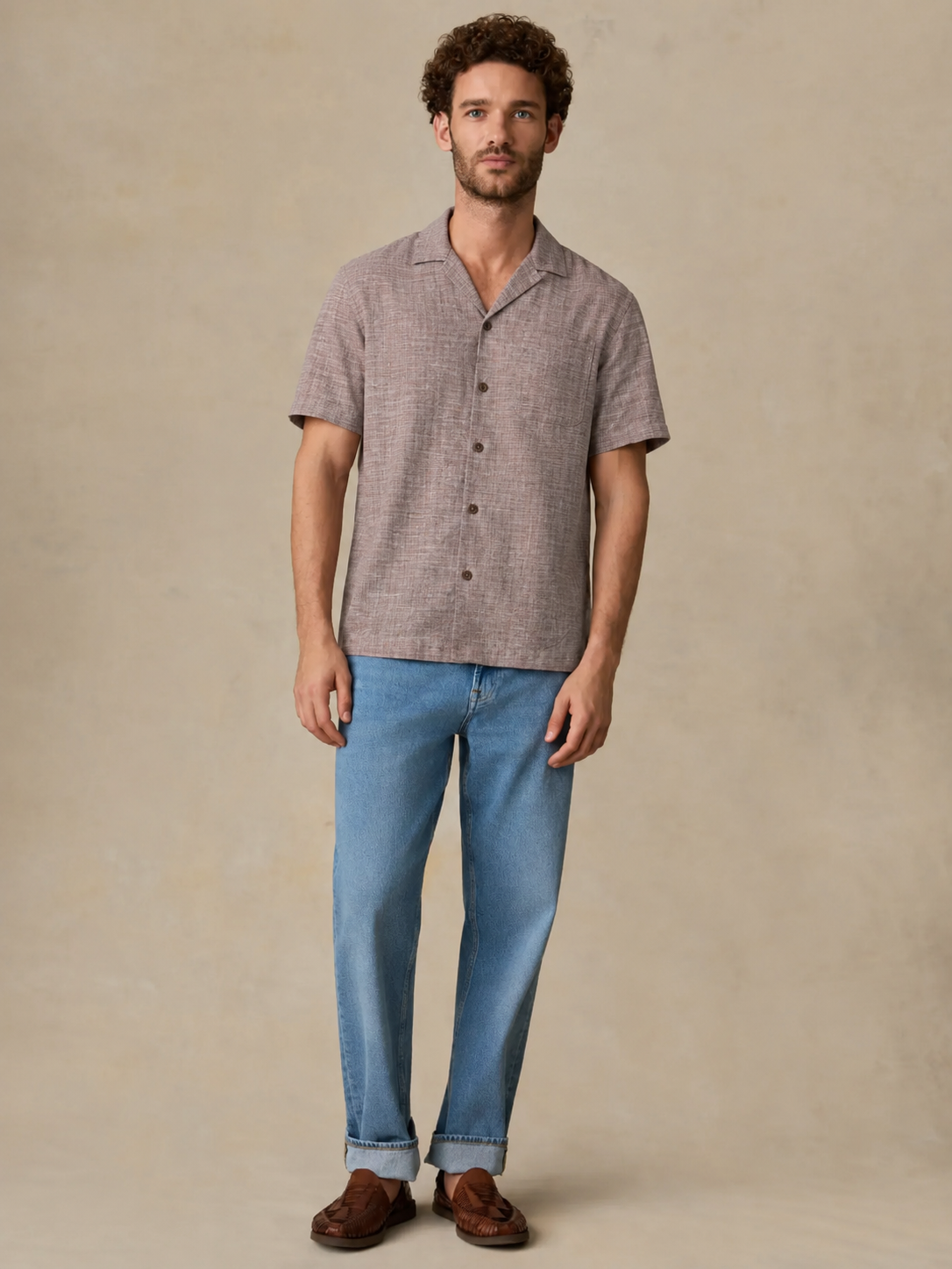 FAHERTY SS BREEZE CAMP SHIRT IN BURGUNDY WOOD CHECK