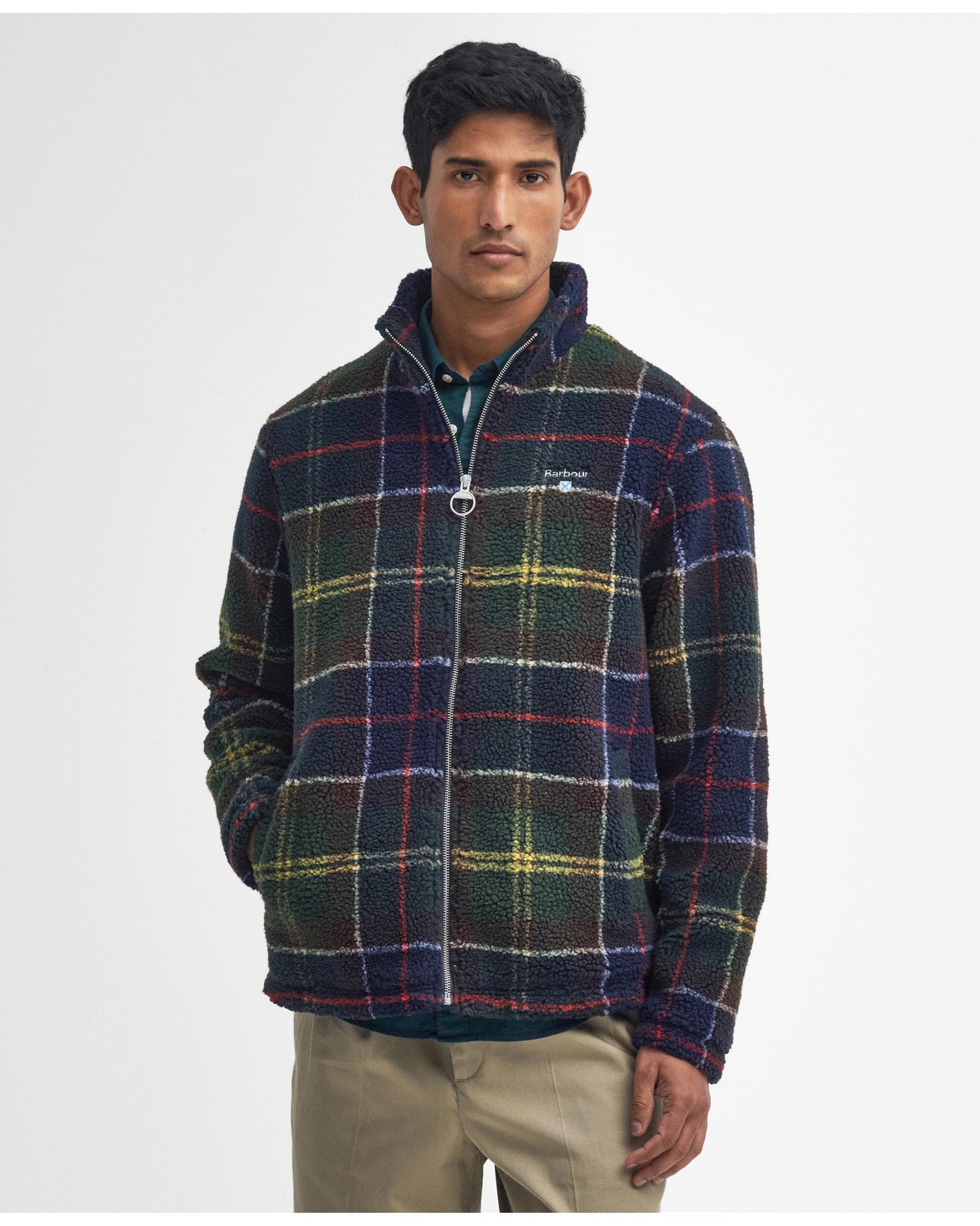 BARBOUR FLEECE ZIP THROUGH IN CLASSIC TARTAN in CLASSIC TARTAN — main product view