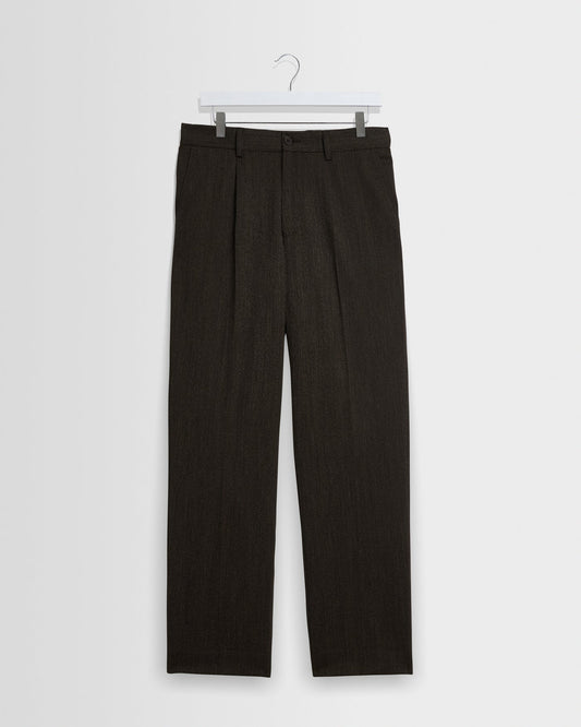 WAX LONDON AUBYN TWO TONE WOOL BLEND TROUSER IN BROWN