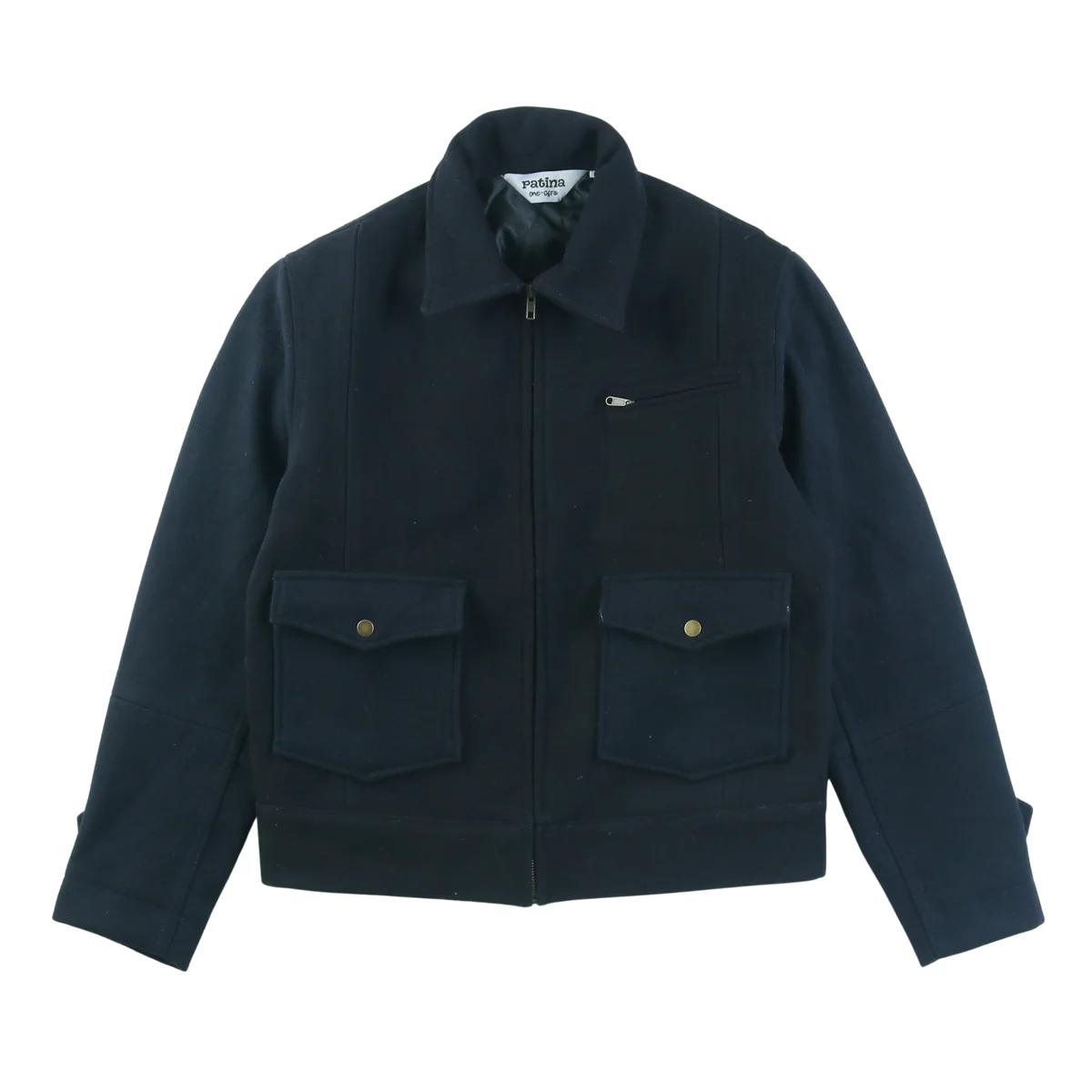 PATINA WOOL CREW JACKET IN NAVY in NAVY — main product view