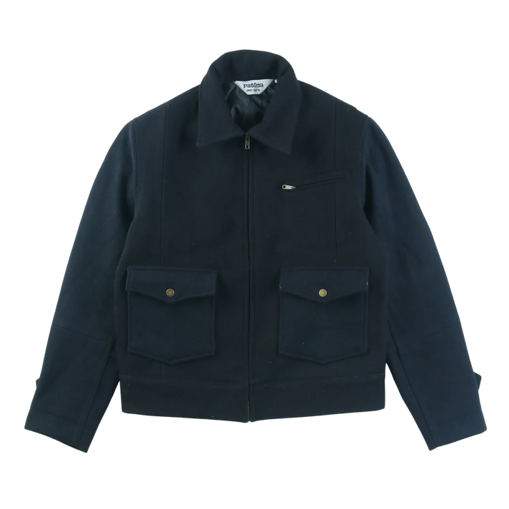PATINA WOOL CREW JACKET IN NAVY