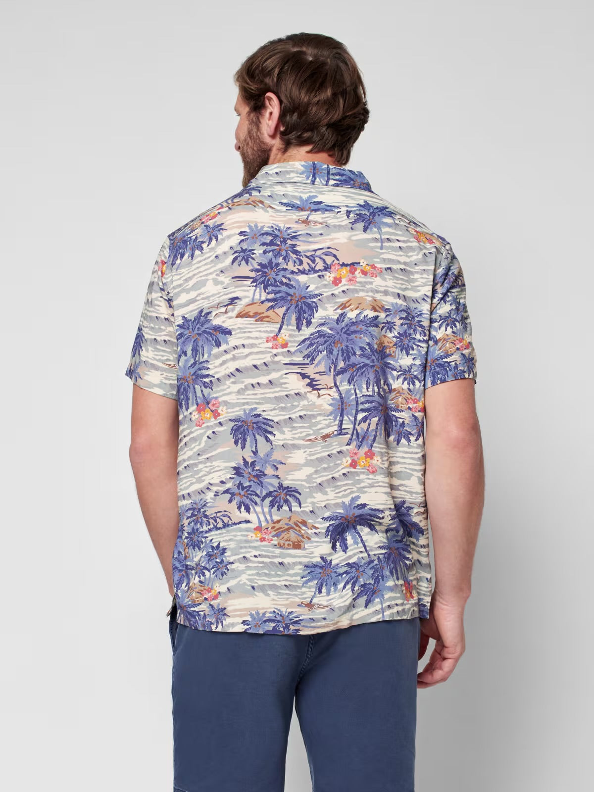 FAHERTY LINEN LAGUNA SHIRT IN SOUTH PACIFIC SWELL in SOUTH PACIFIC SWELL — view 3