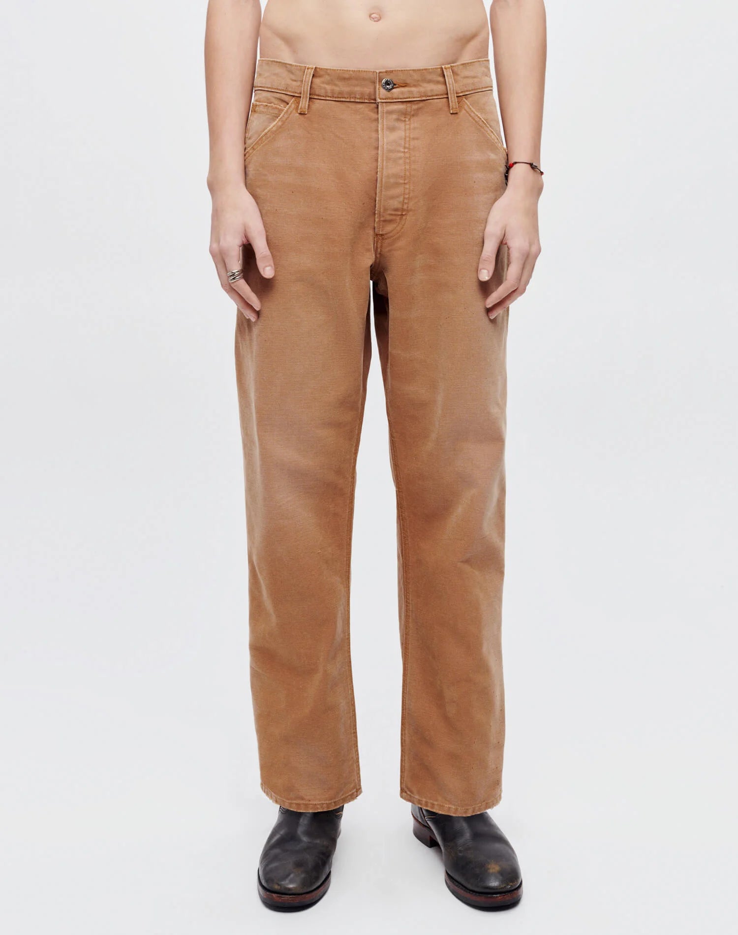 RE/DONE MODERN PAINTER PANT IN THRIFTED TOBACCO in THRIFTED TOBACCO — view 3