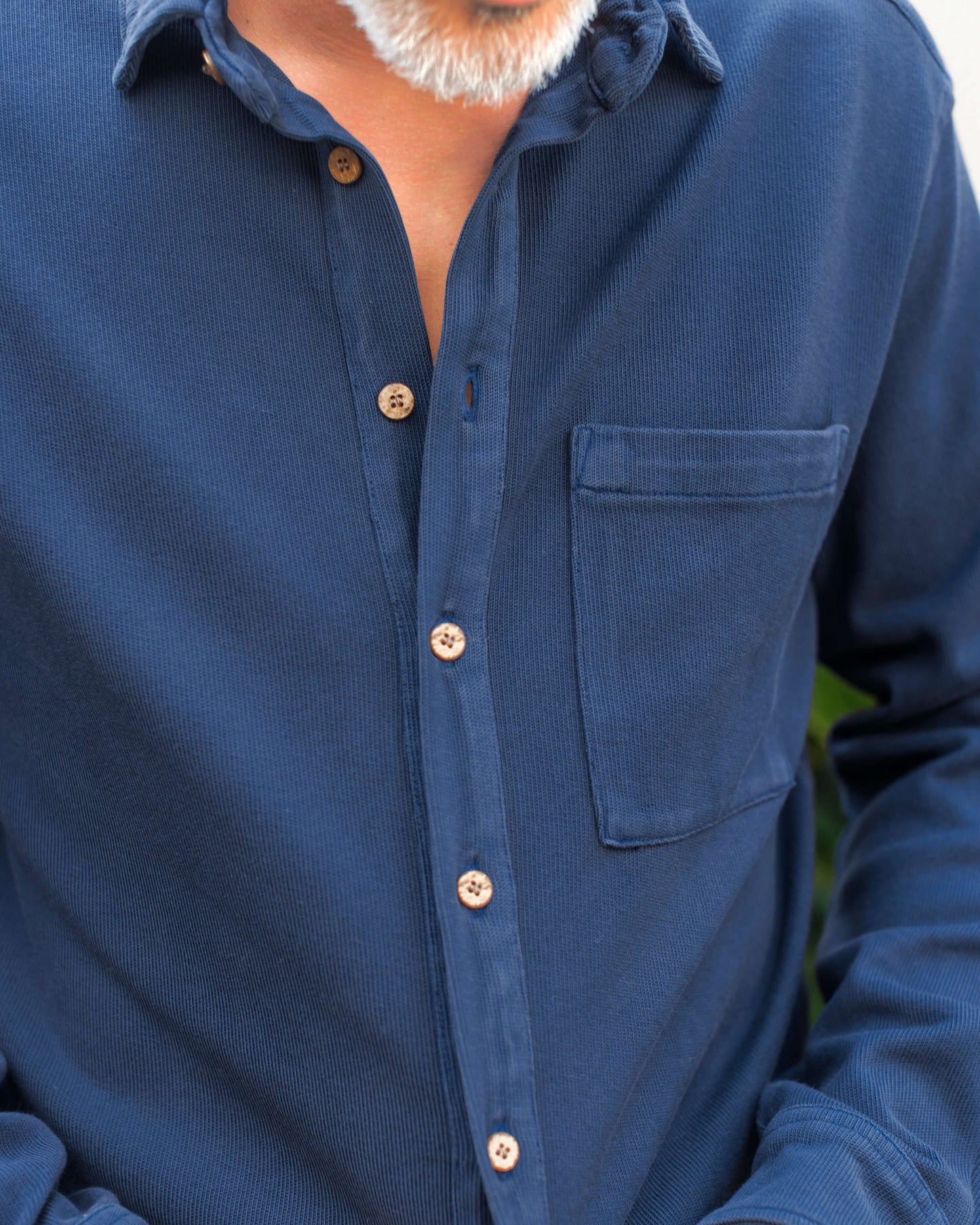 ALEX CRANE CAZA KNIT SHIRT IN INDIGO