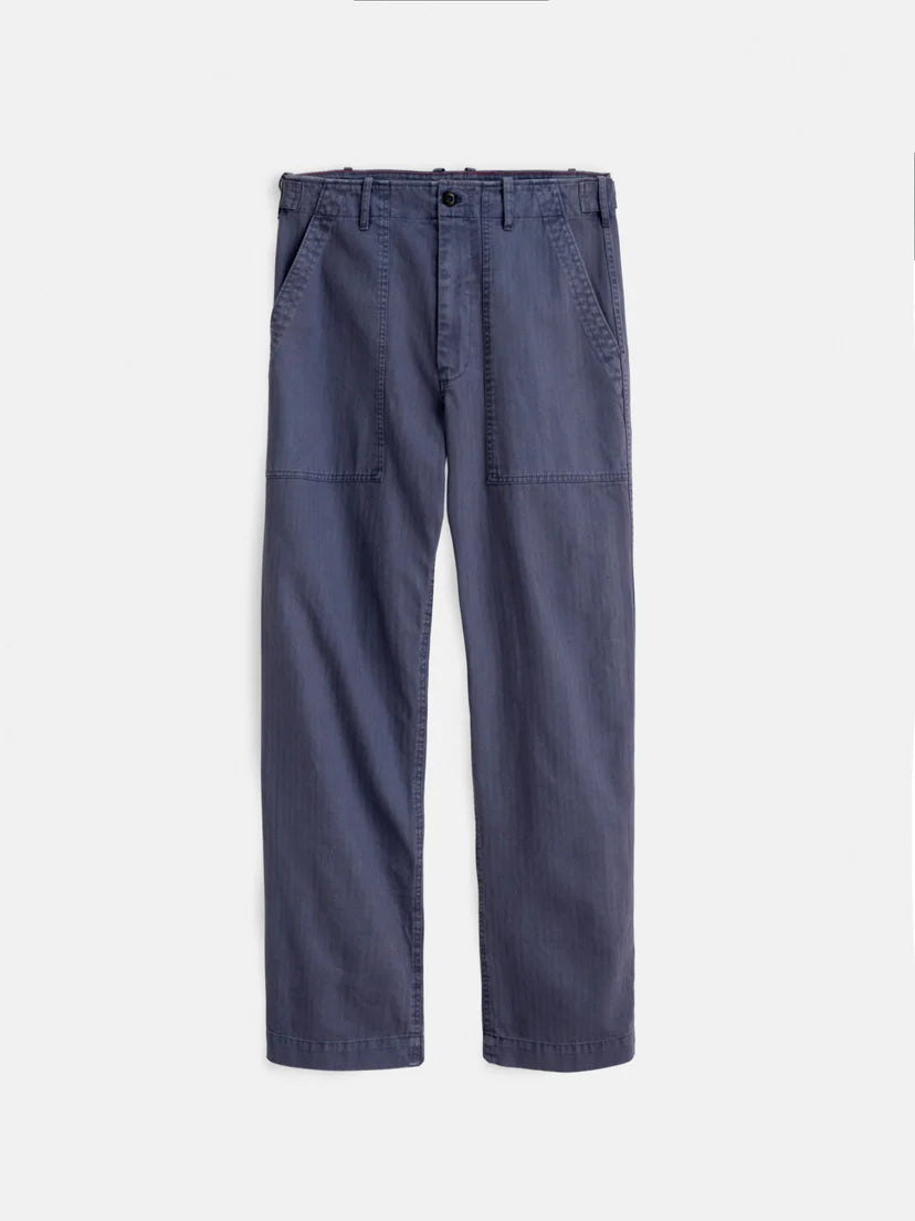 ALEX MILL FIELD PANT IN HERRINGBONE IN STORM BLUE in HERRINGBONE IN STORM BLUE — main product view