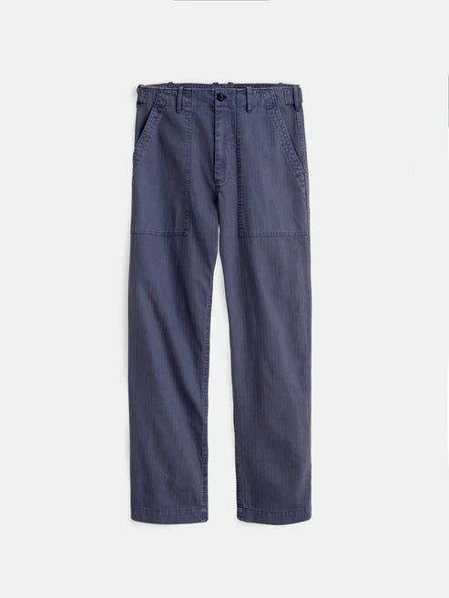 ALEX MILL FIELD PANT IN HERRINGBONE IN STORM BLUE product view