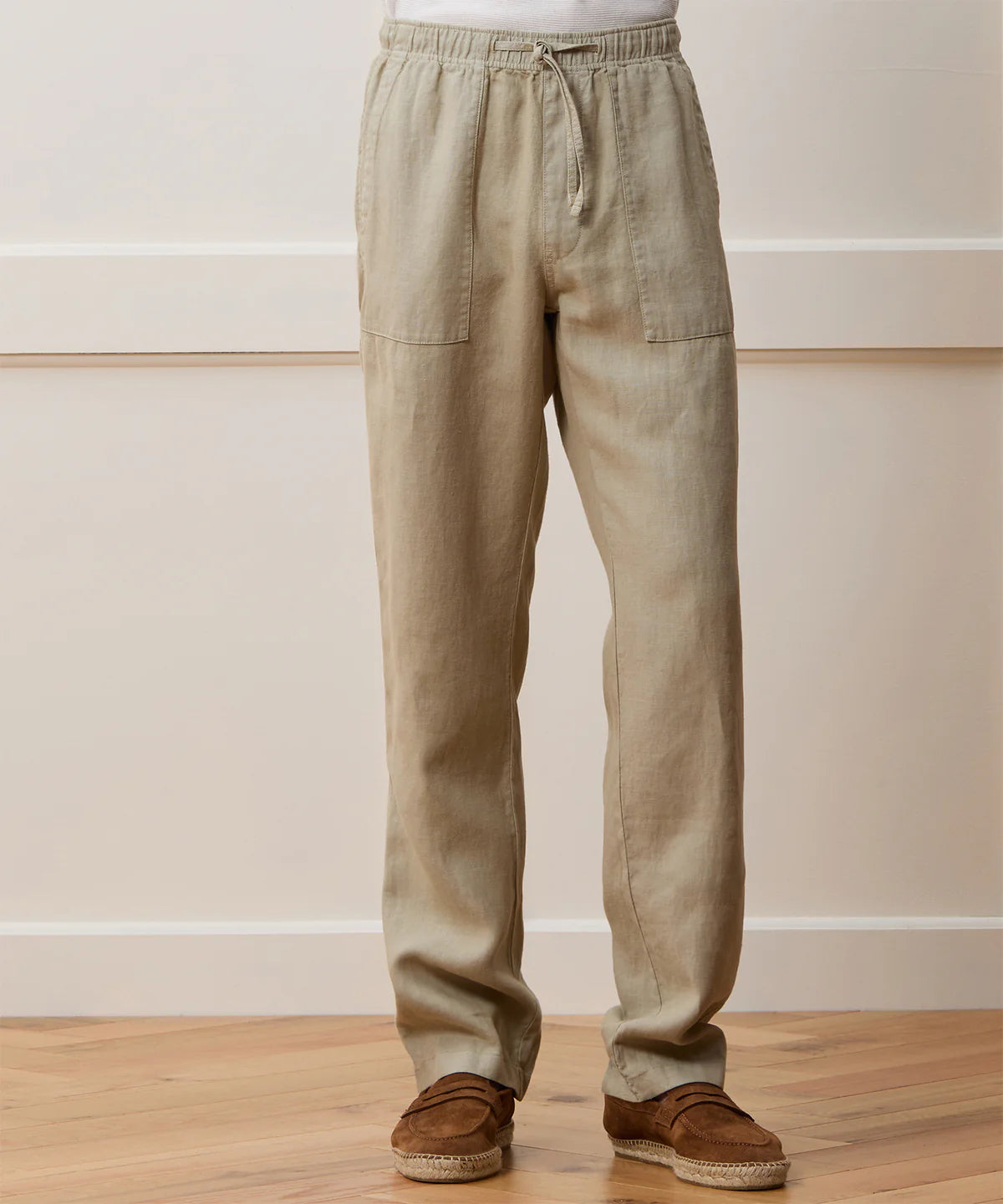 TODD SNYDER STRAIGHT FIT LINEN BEACH PANT IN DESERT SAGE in DESERT SAGE — main product view