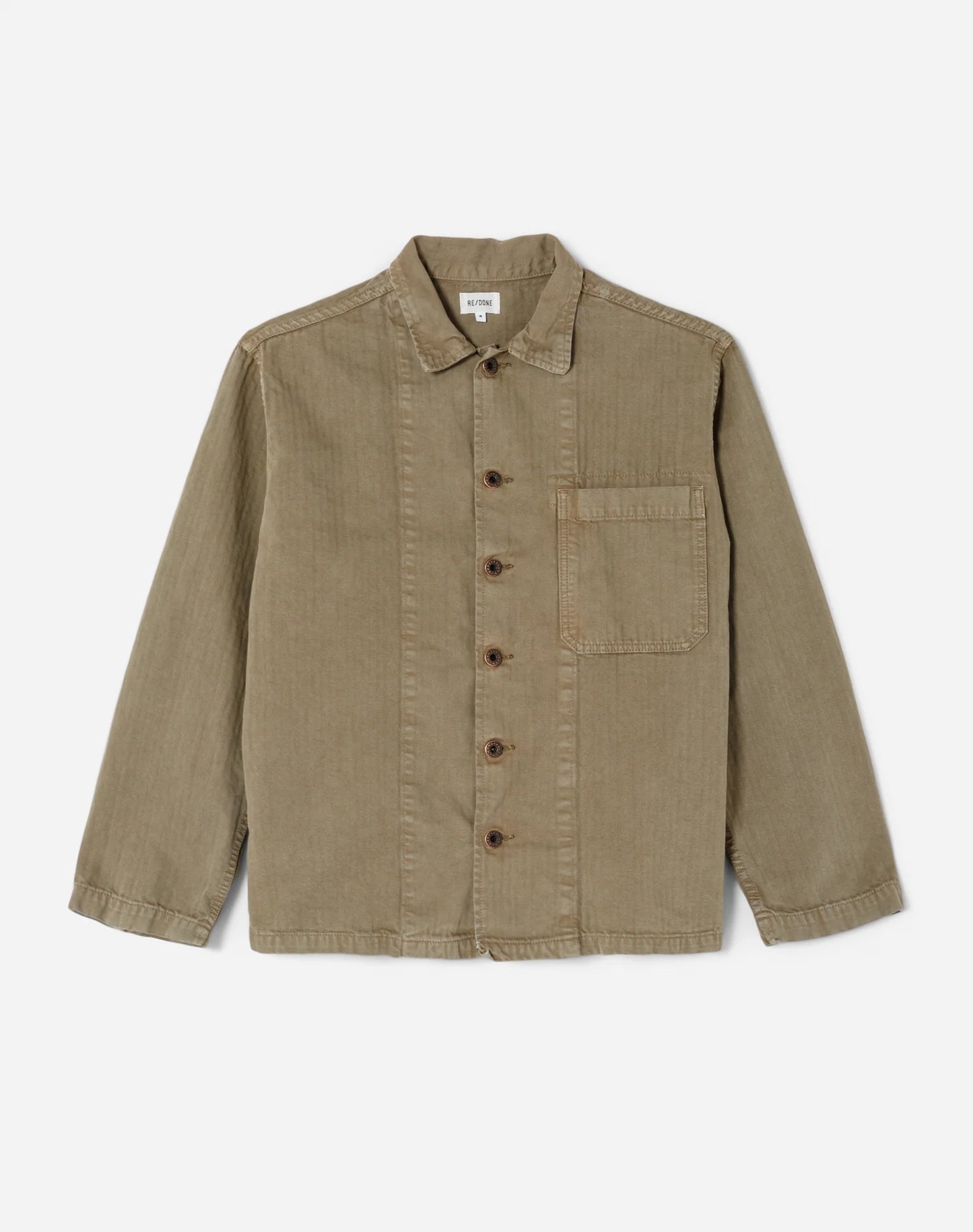 RE/DONE CADET SHIRT JACKET IN DIRTY SAGE