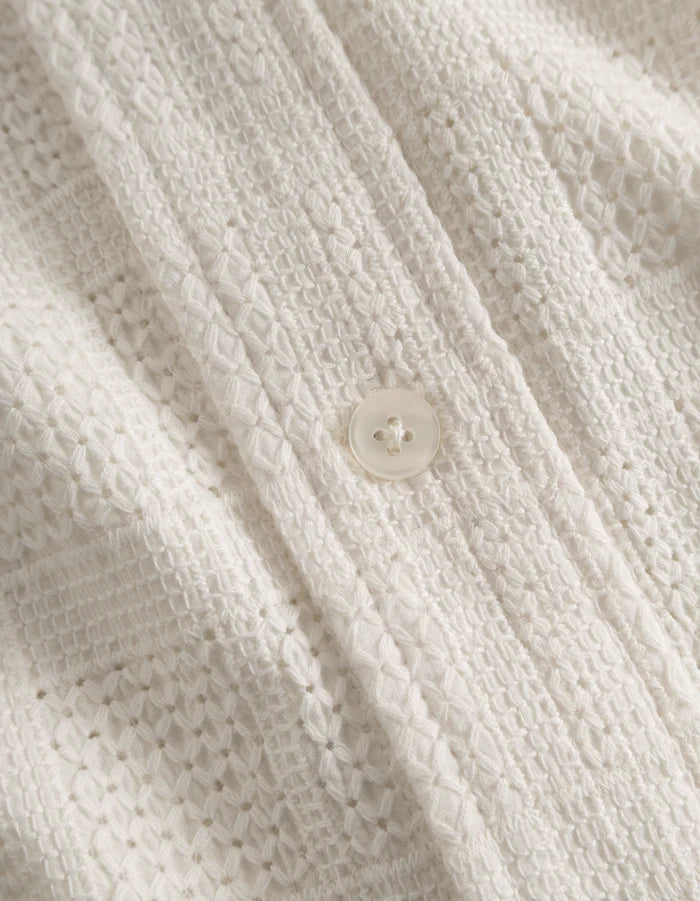 LES DEUX CHARLIE SS KNIT SHIRT IN LIGHT IVORY in LIGHT IVORY — view 4