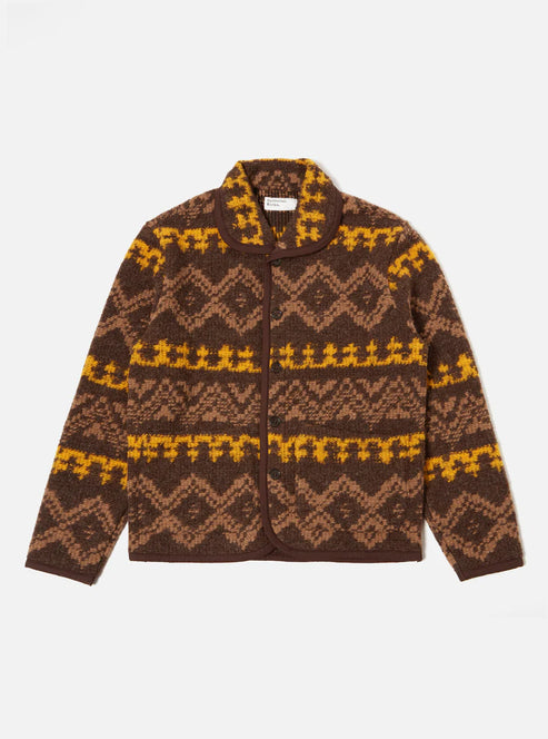 UNIVERSAL WORKS LANCASTER JACKET IN BROWN RUG FLEECE product view