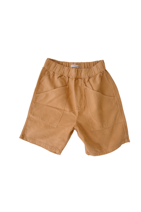 OLDERBROTHER LINEN CANVAS SHORT IN TANGERINE product view