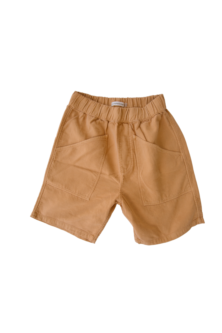OLDERBROTHER LINEN CANVAS SHORT IN TANGERINE