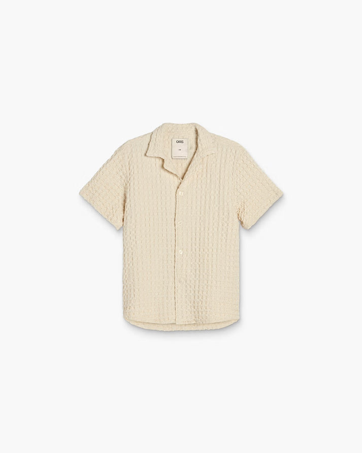 OAS CUBA WAFFLE SHIRT IN ECRU