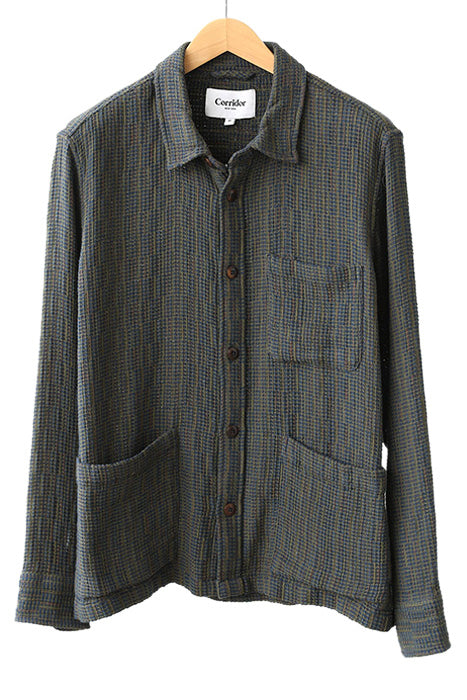 CORRIDOR RAINBOW WEAVE OVERSHIRT IN FOREST in FOREST — view 2