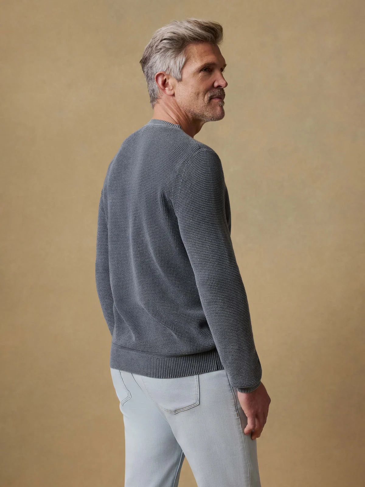 FAHERTY SUNWASHED CREWNECK SWEATER IN FADED BLACK in FADED BLACK — view 2