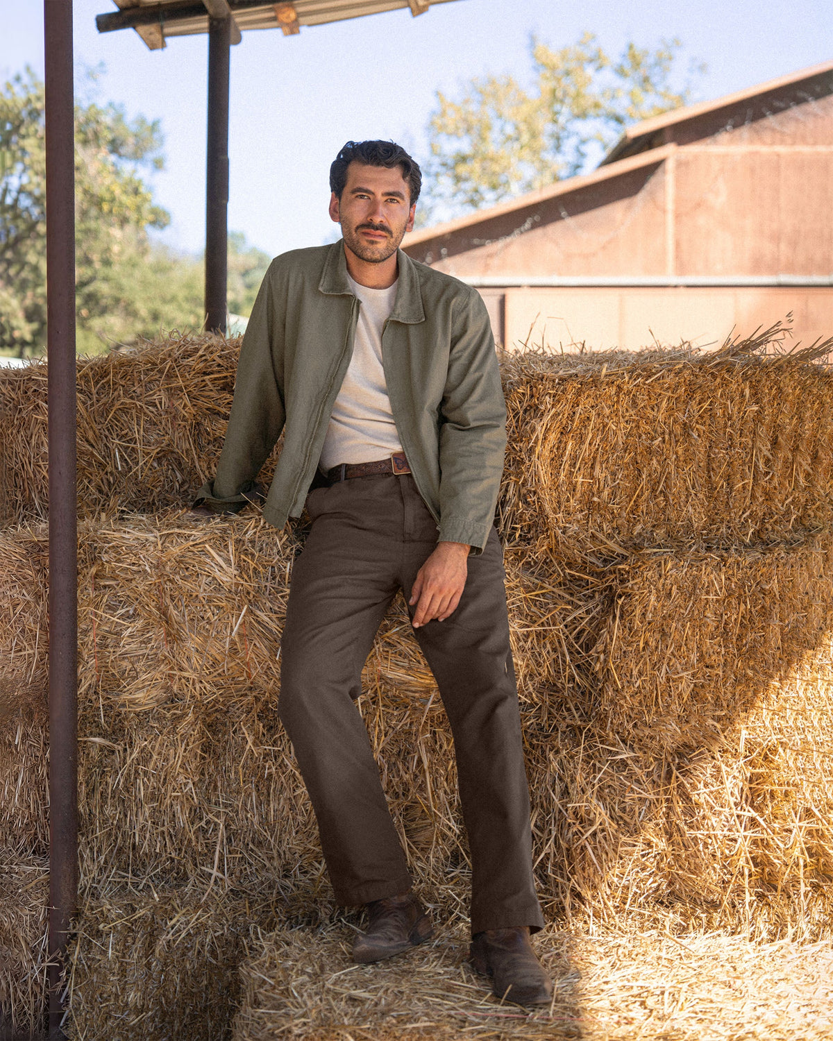 ALEX CRANE CANVAS PAINTER PANT IN BARK