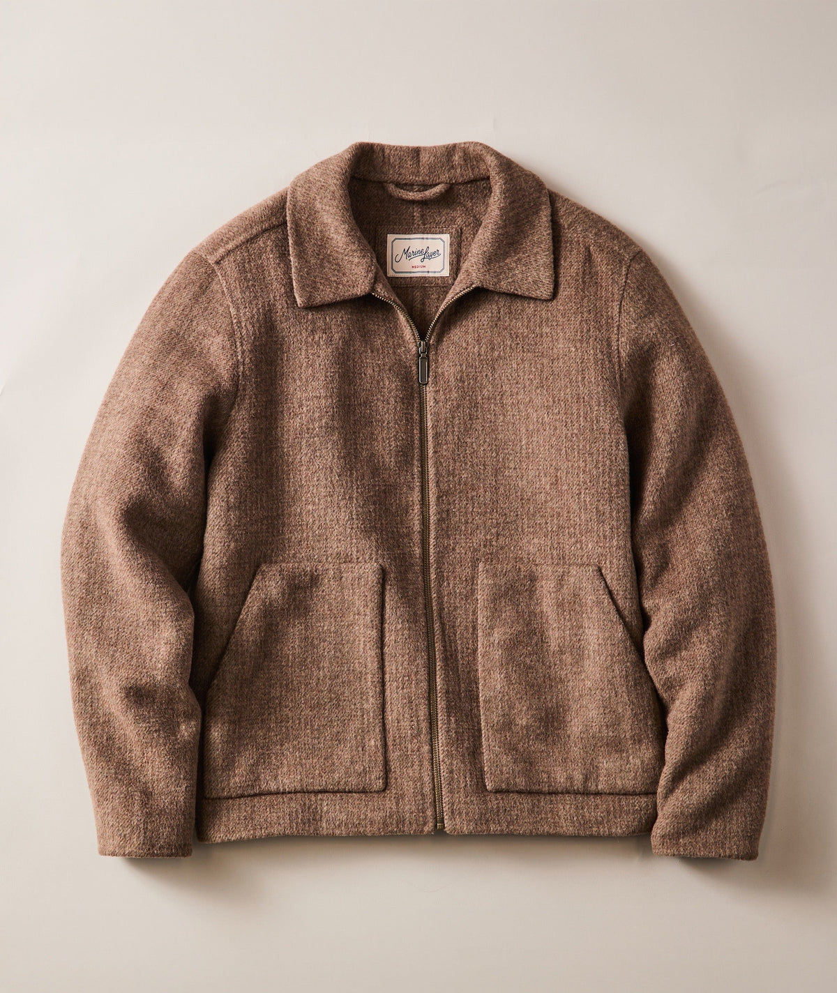 MARINE LAYER SHAW WOOL JACKET IN TAUPE HEATHER