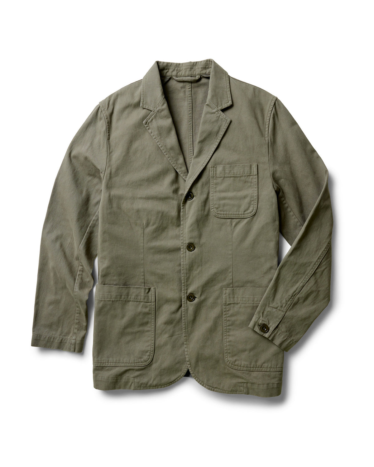 TAYLOR STITCH FOUNDATION SPORTCOAT IN ORGANIC SMOKED OLIVE TWILL