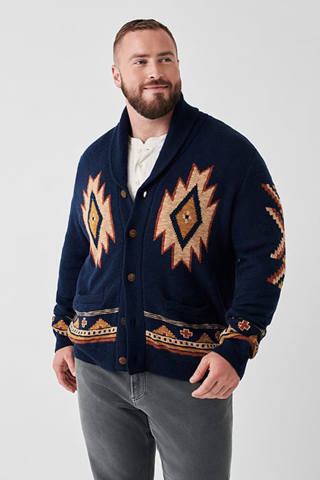 FAHERTY CARDIGAN IN WOLF MOUNTAIN in WOLF MOUNTAIN — view 3