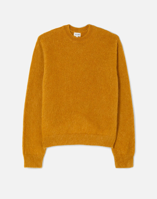 RE/DONE CLASSIC CREW SWEATER IN MUSTARD