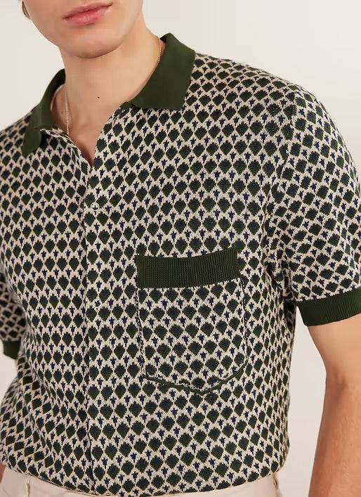 PERCIVAL CASA PICCANTE SHIRT IN GREEN JACQUARD