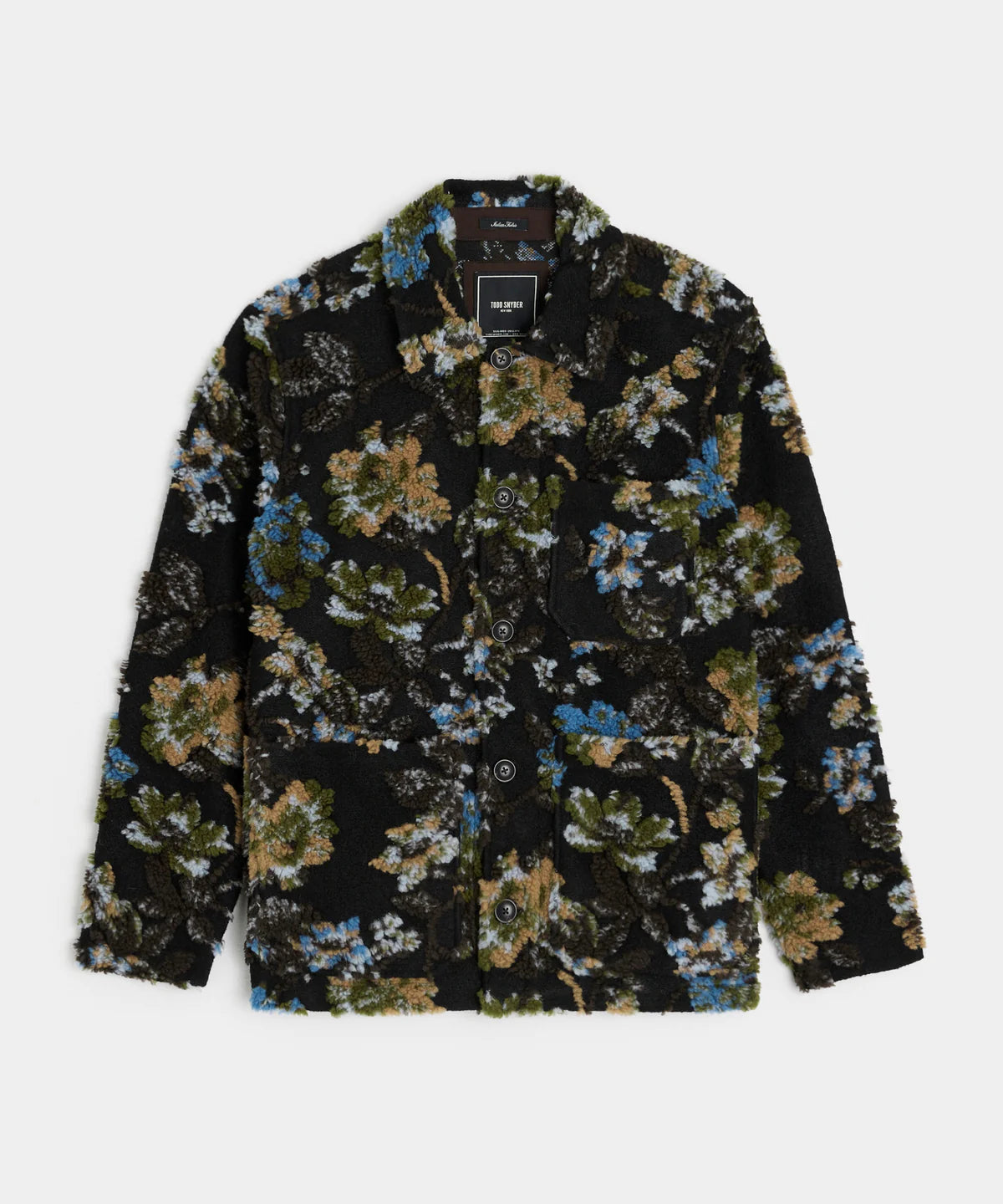 TODD SNYDER SHERPA KNIT CHORE JACKET IN ESPRESSO BEAN in ESPRESSO BEAN — main product view