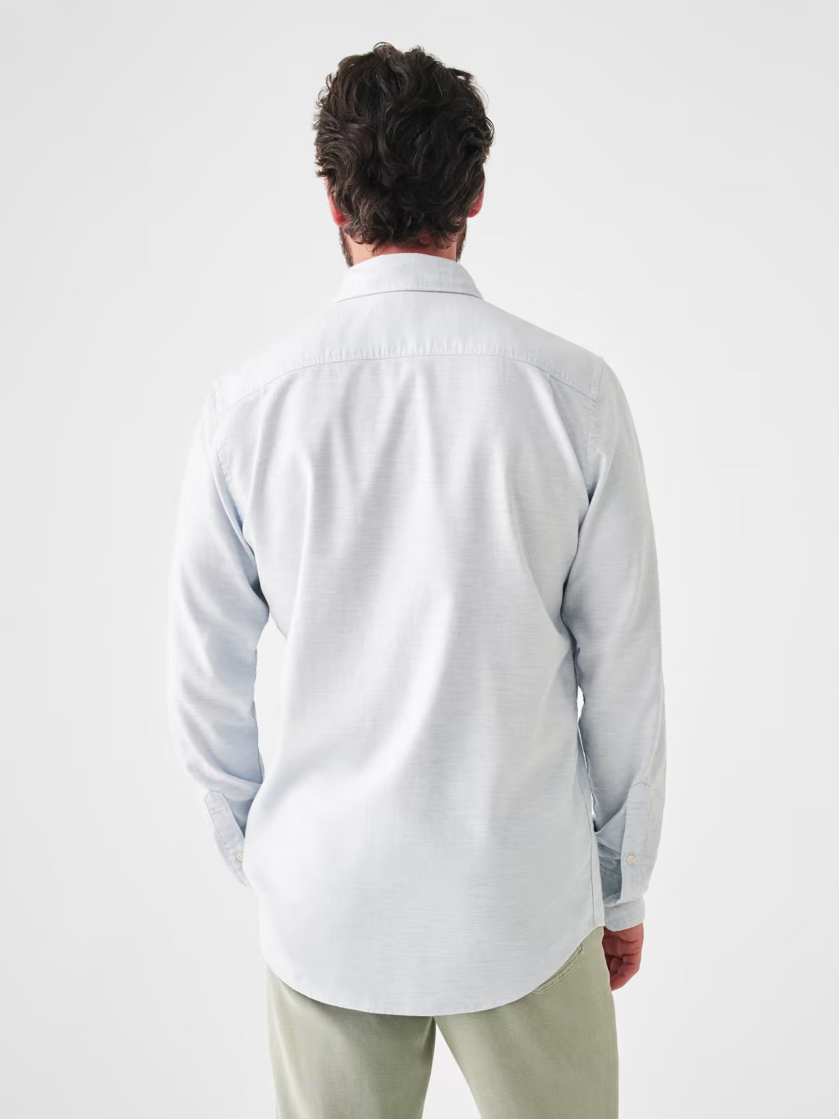 FAHERTY STRETCH OXFORD SHIRT IN BLUE HEATHER in BLUE HEATHER — view 4