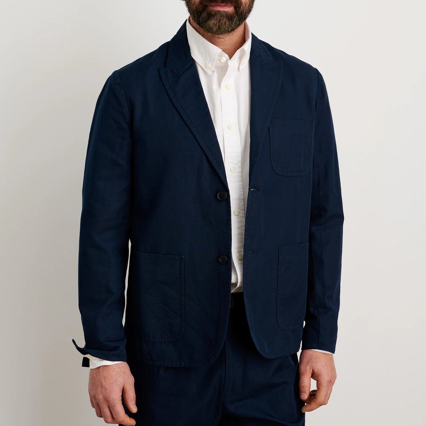ALEX MILL MERCER BLAZER IN NAVY LINEN in NAVY LINEN — view 2