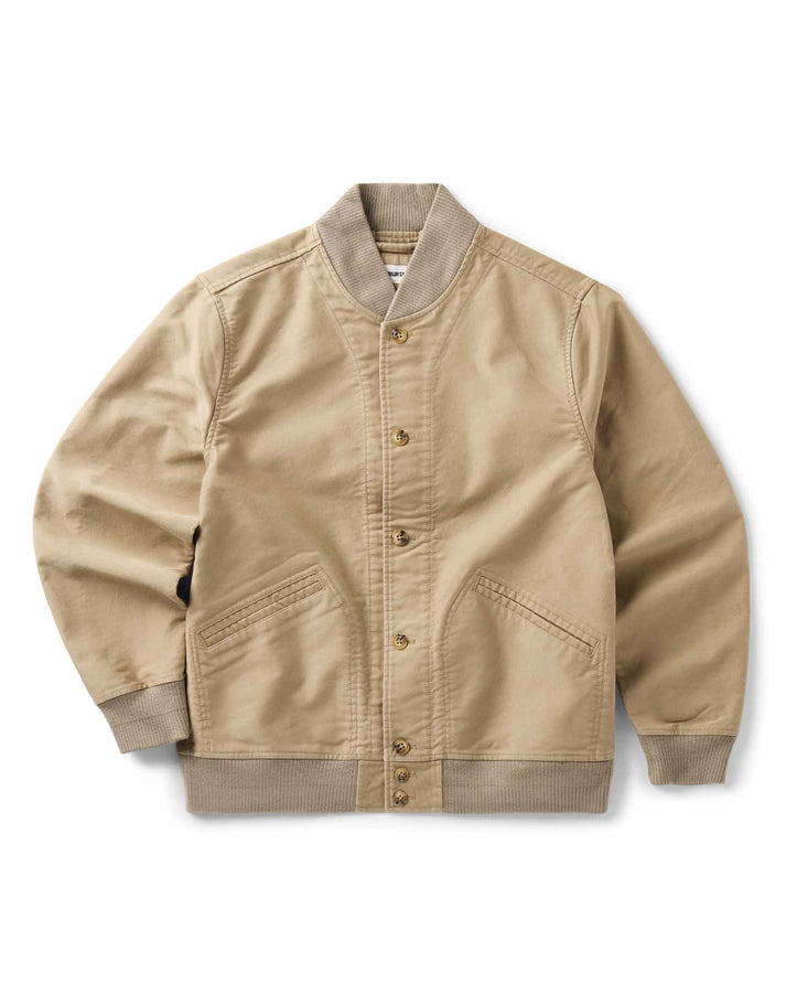 TAYLOR STITCH THE CLARK BOMBER JACKET IN KHAKI BEDFORD CORD