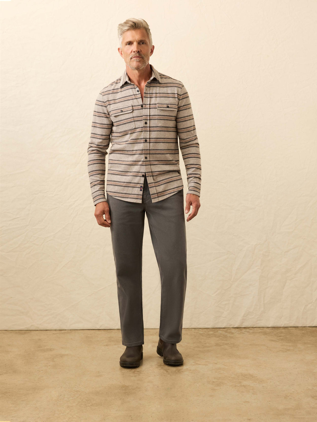 FAHERTY LEGEND SWEATER SHIRT IN RCI ROCK COAST STRIPE in RCI ROCK COAST STRIPE — main product view