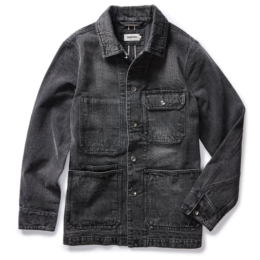 TAYLOR STITCH SELVAGE DENIM FREMONT JACKET IN BLACK WASH