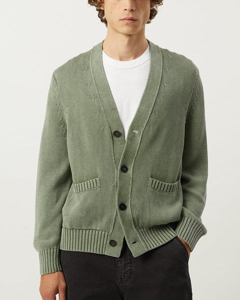 CORRIDOR ACID WASH CARDIGAN IN SEAFOAM