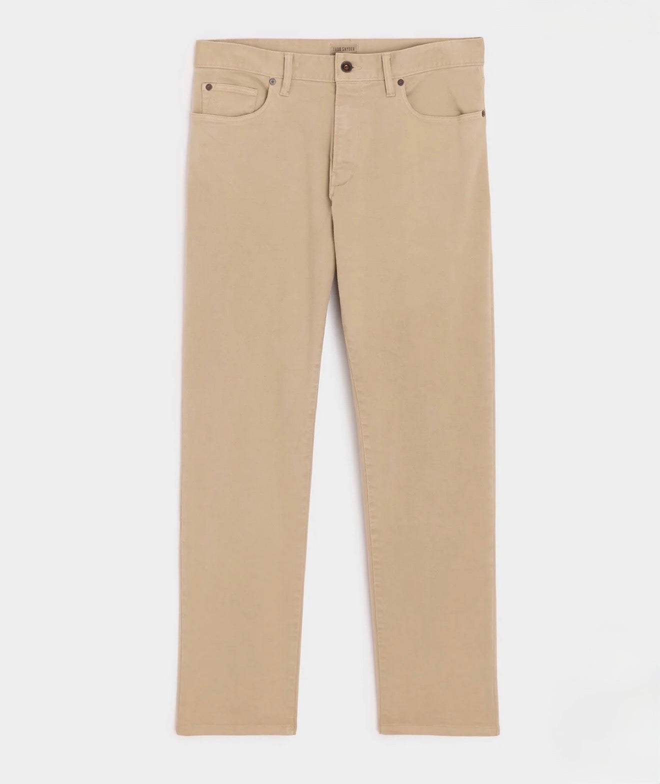 TODD SNYDER SLIM 5-POCKET COTTON LINEN PANT IN KHAKI
