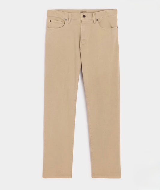 TODD SNYDER SLIM 5-POCKET COTTON LINEN PANT IN KHAKI