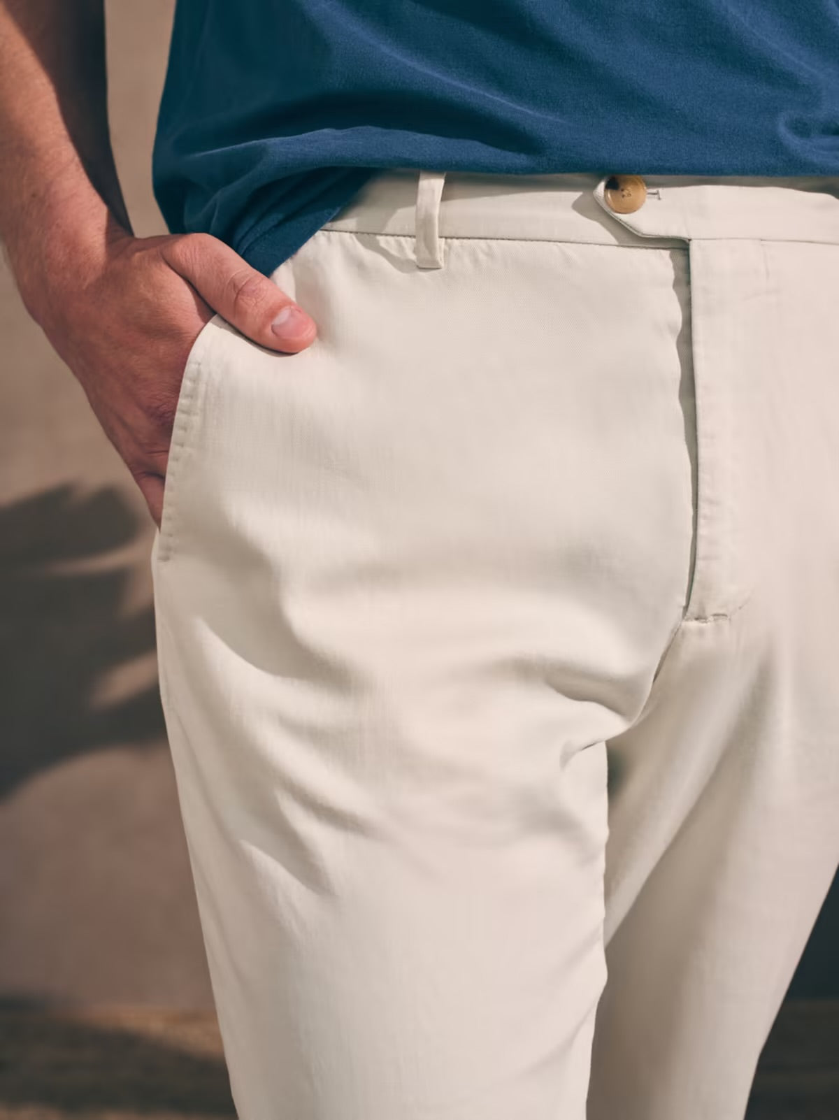 FAHERTY RESERVE ALL-SEASON LINEN TROUSER IN TROPICAL IVORY in TROPICAL IVORY — view 2