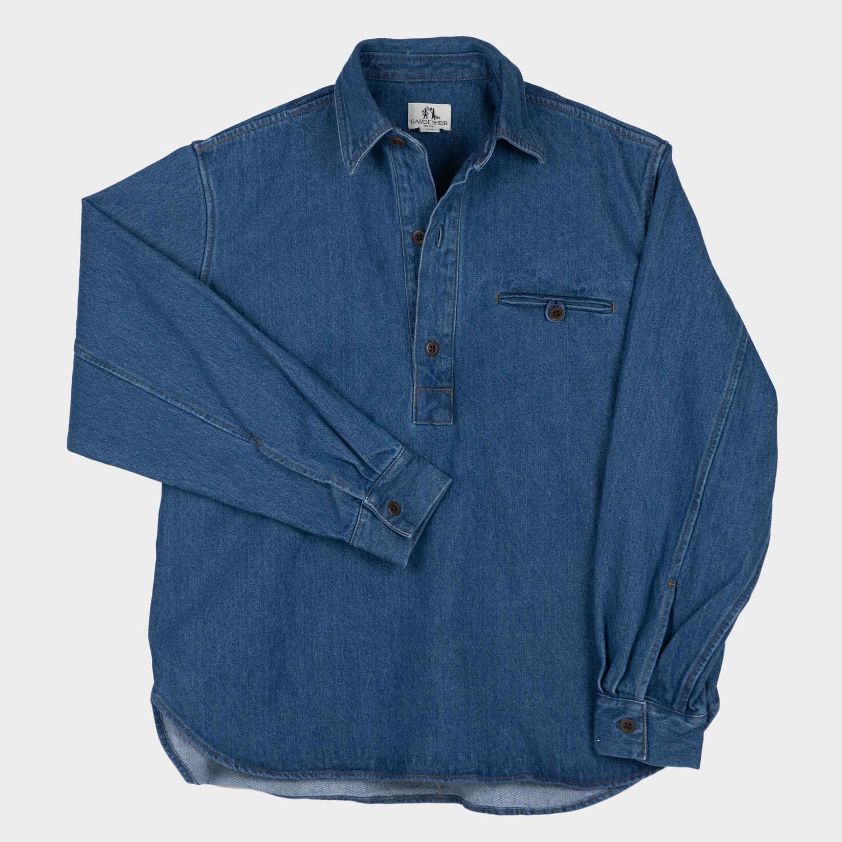 GARDENHEIR JAPANESE DENIM GARDENING SMOCK NO. 2 IN DARK DENIM in DARK DENIM — view 2