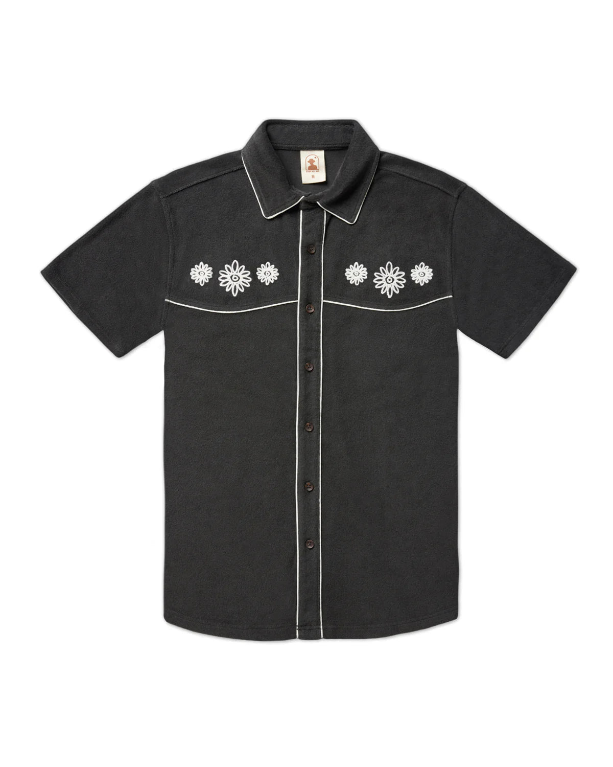 DANDY DEL MAR THE GAUCHO TERRY CLOTH SHIRT IN ONYX in ONYX — main product view