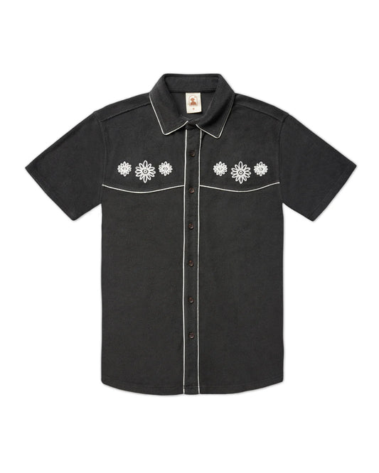 Dandy Del Mar - DANDY DEL MAR THE GAUCHO TERRY CLOTH SHIRT IN ONYX - Rent With Thred