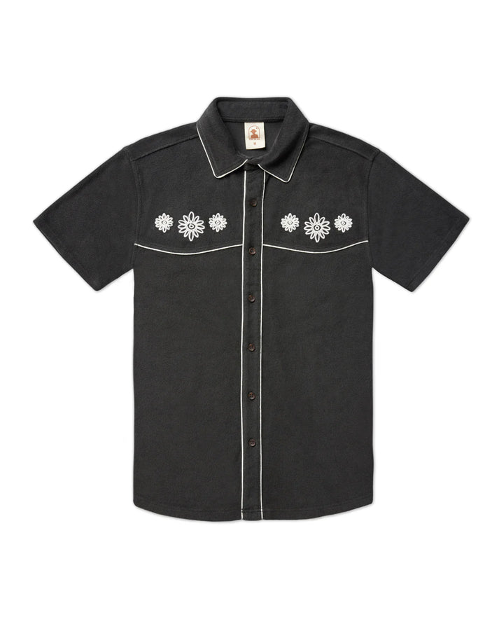 DANDY DEL MAR THE GAUCHO TERRY CLOTH SHIRT IN ONYX