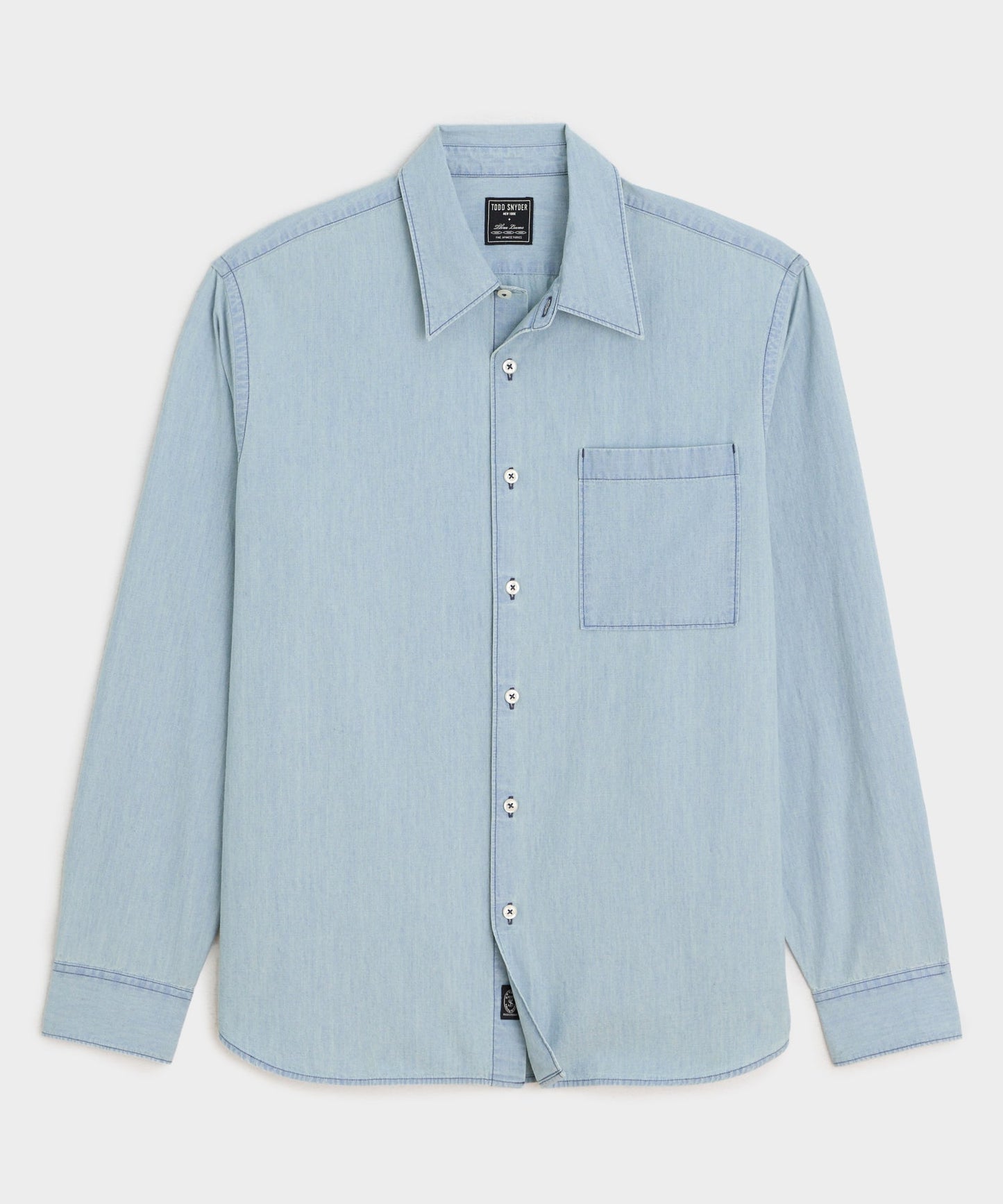 TODD SNYDER CHAMBRAY BIG SHIRT IN LIGHT INDIGO
