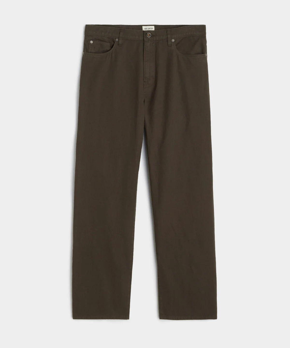 TODD SNYDER RELAXED FIT 5-POCKET COTTON LINEN PANT IN ESPRESSO BEAN