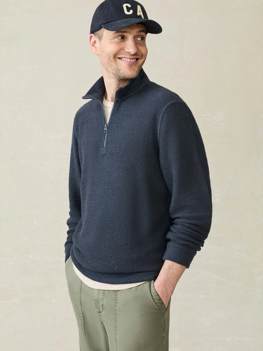 FAHERTY WHITEWATER QUARTER ZIP IN FJORD in FJORD — view 3